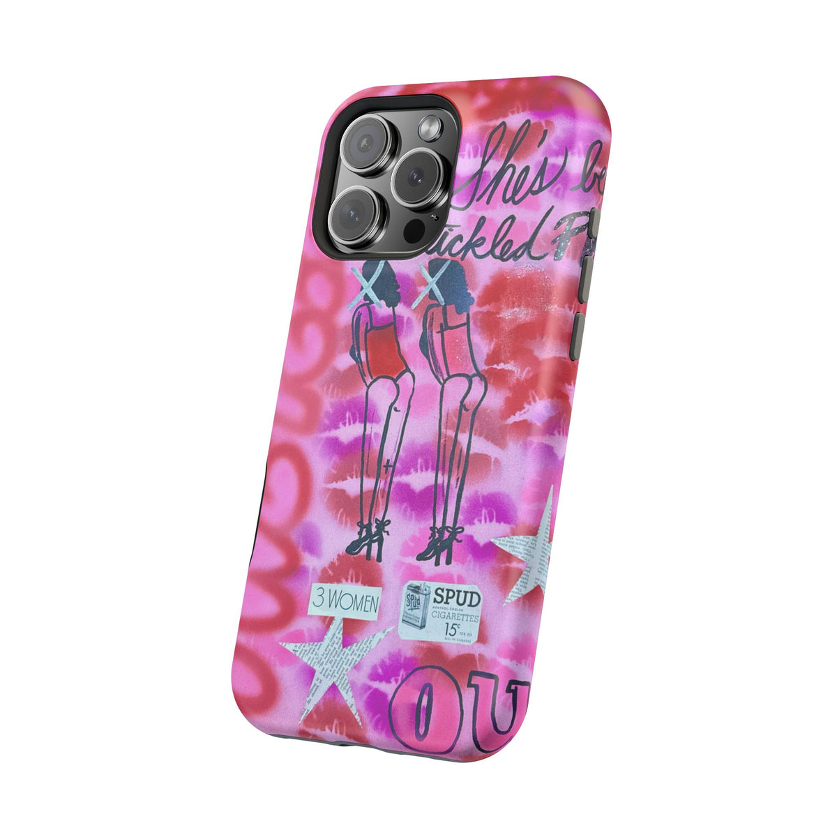 MagSafe "tickled pink" airbrush iPhone case