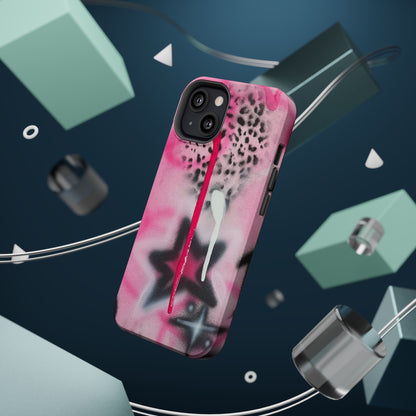 MagSafe "pink cheetah" airbrush iPhone case