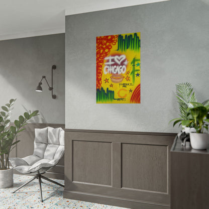 "chicago" airbrush rolled print