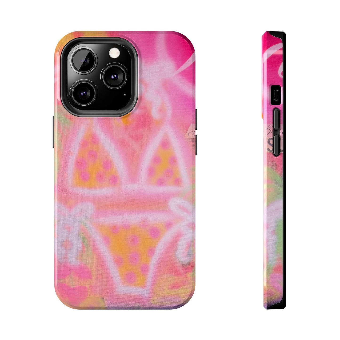 "yellow polka dot bikini" airbrush iPhone case