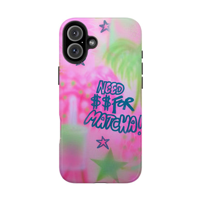 "need $$ for matcha" airbrush iPhone case