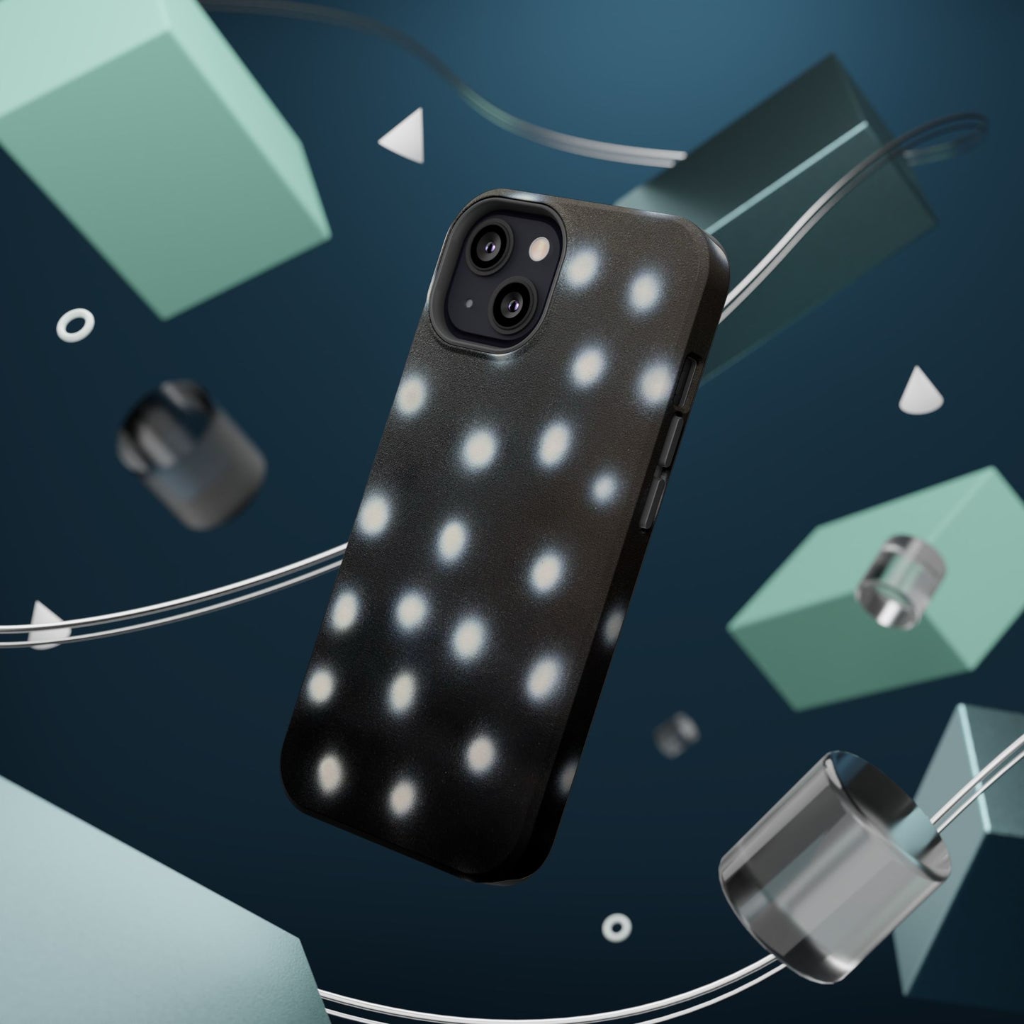 MagSafe "coconut noir polka dot" airbrush iPhone case