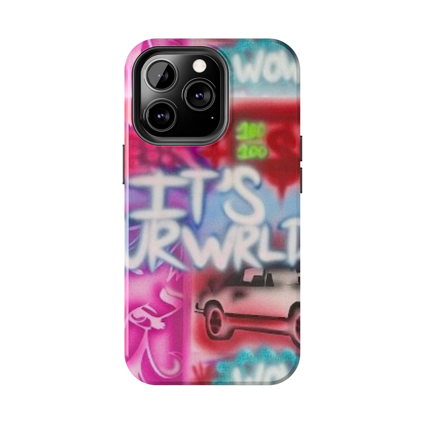 "it's ur WRLD" airbrush iPhone case