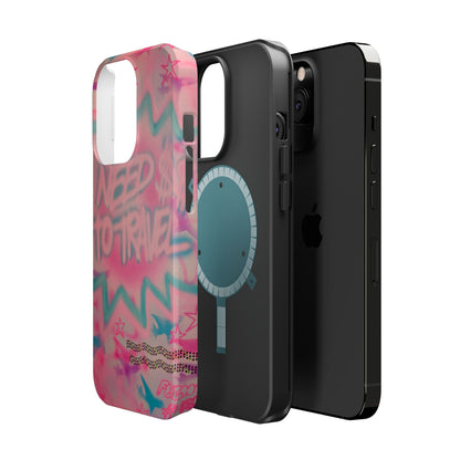 MagSafe "need $$ to travel" airbrush iPhone case