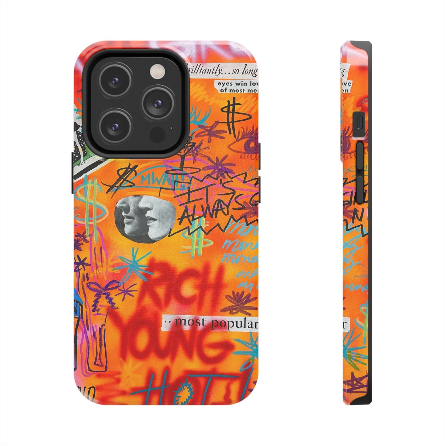 "young, rich, hot!" airbrush iPhone case