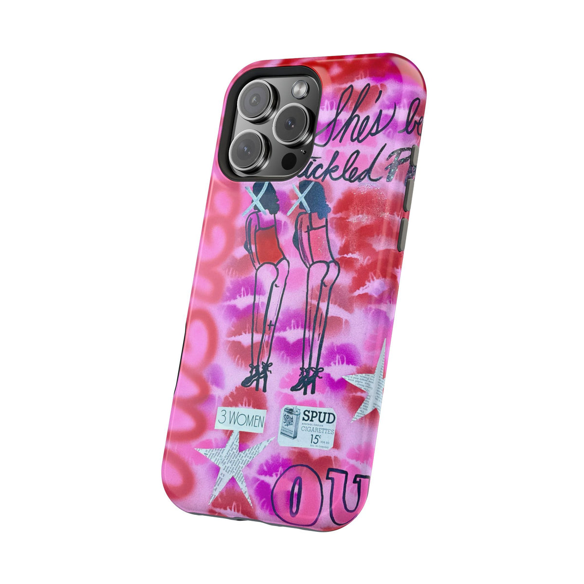 MagSafe "tickled pink" airbrush iPhone case