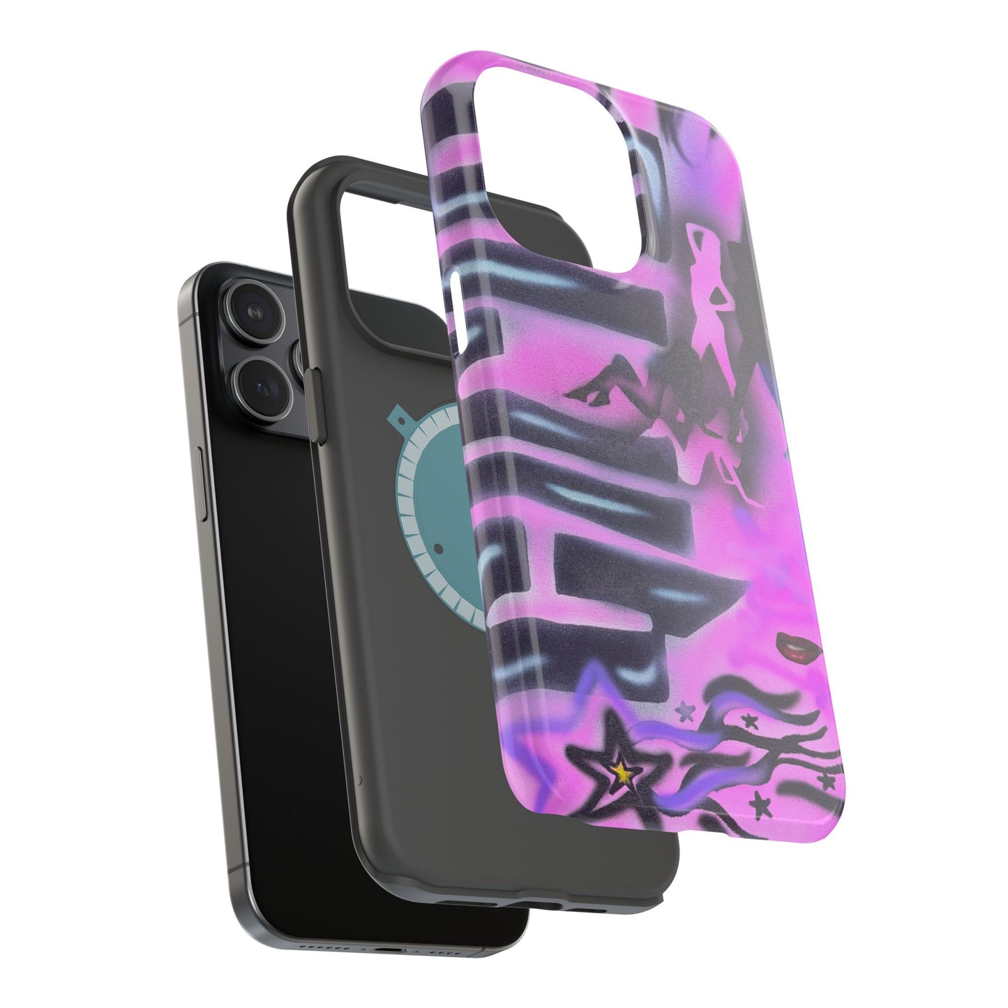 MagSafe "neon nights" airbrush iPhone case
