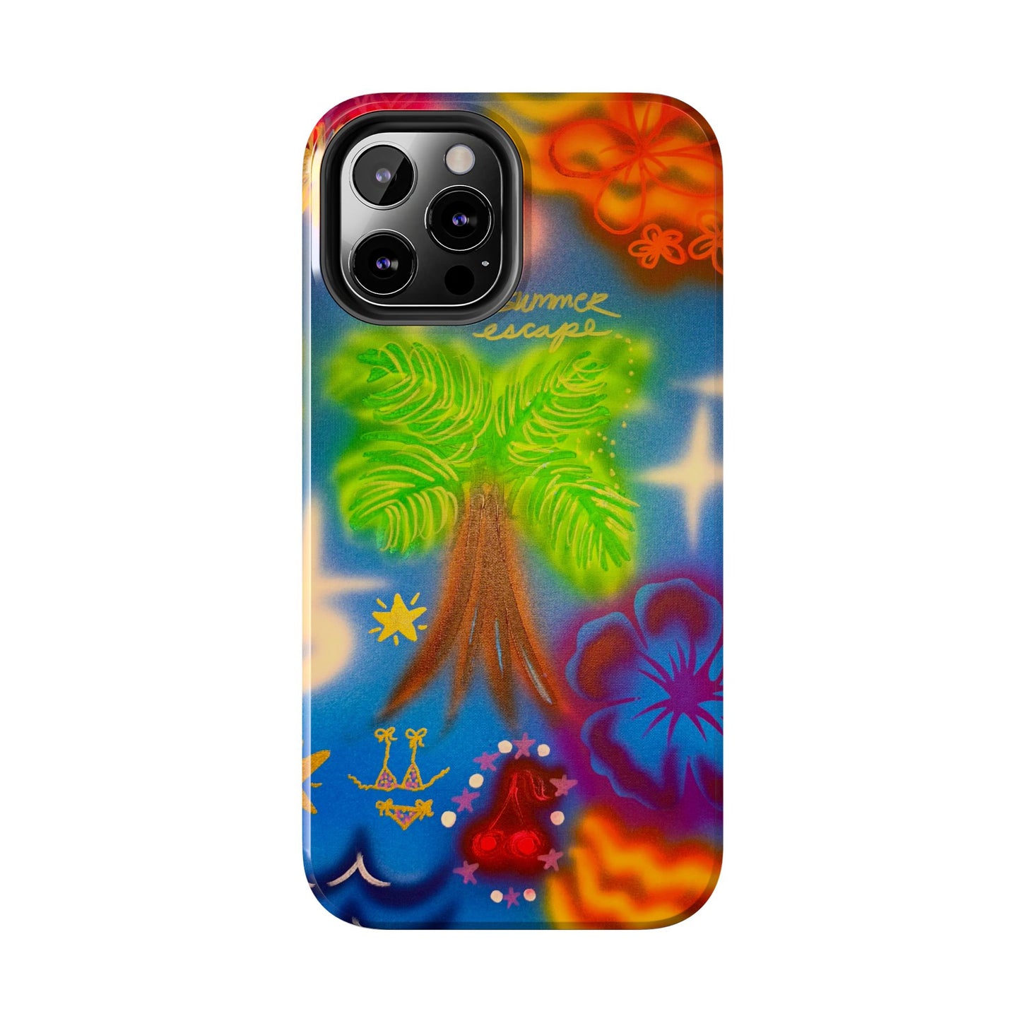 "neon blue palms" airbrush iPhone case