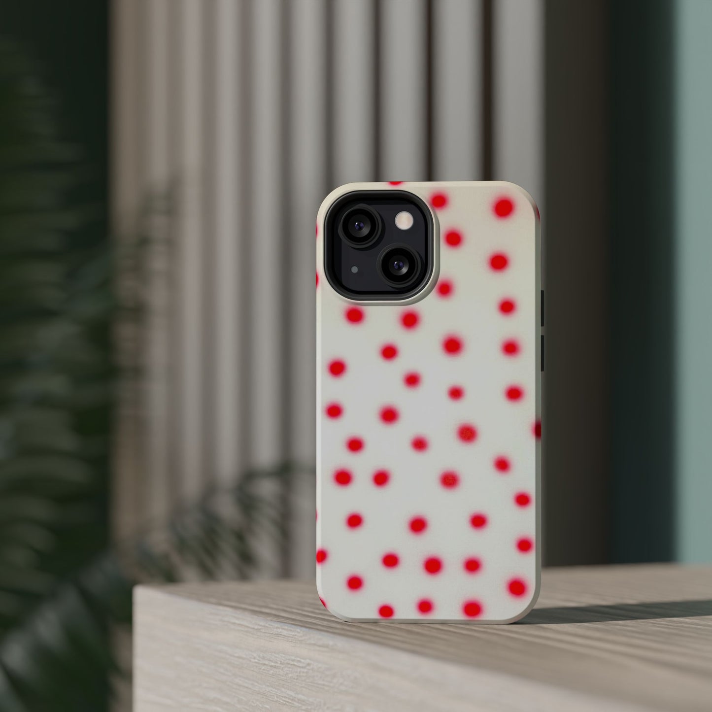 MagSafe "vanilla cherry polka dot" airbrush iPhone case
