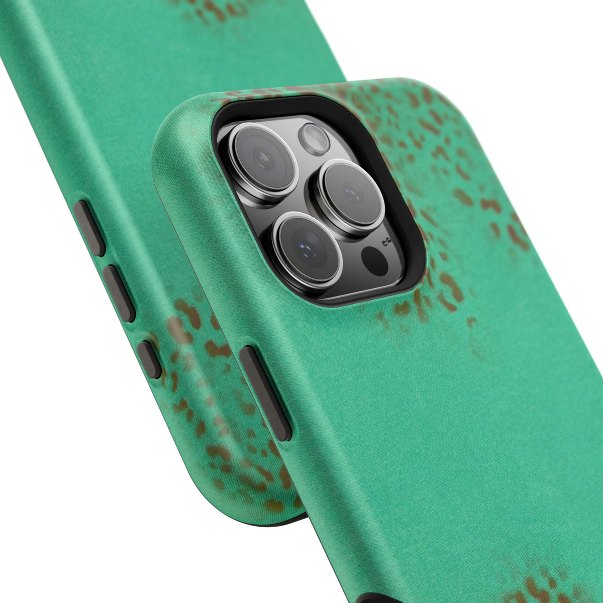 MagSafe "teal cheetah" airbrush iPhone case