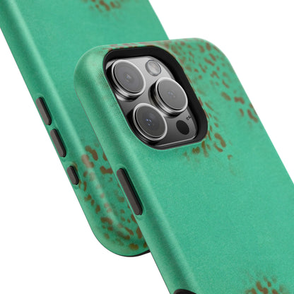 MagSafe "teal cheetah" airbrush iPhone case