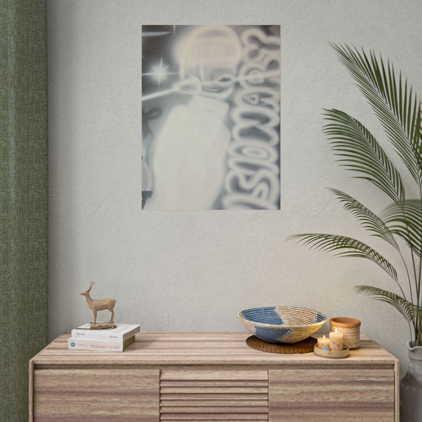 "visionary" airbrush rolled print