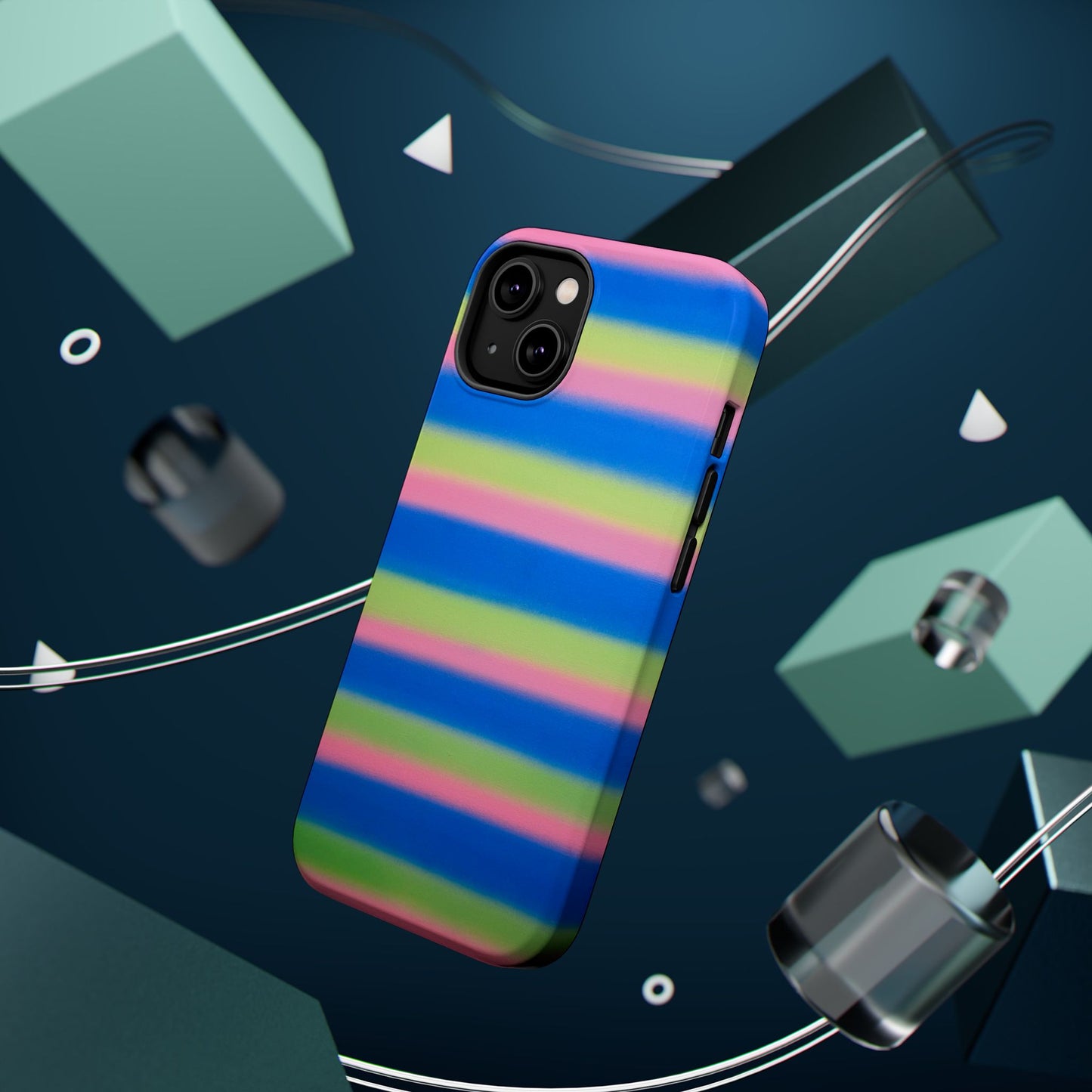MagSafe "sherbet stripes" airbrush iPhone case