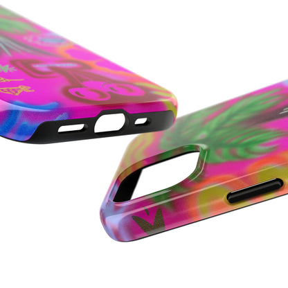 "neon pink palms" airbrush iPhone case