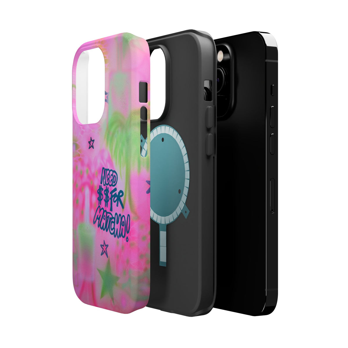 MagSafe "need $$ for matcha" airbrush iPhone case