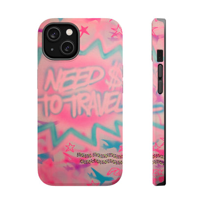 MagSafe "need $$ to travel" airbrush iPhone case