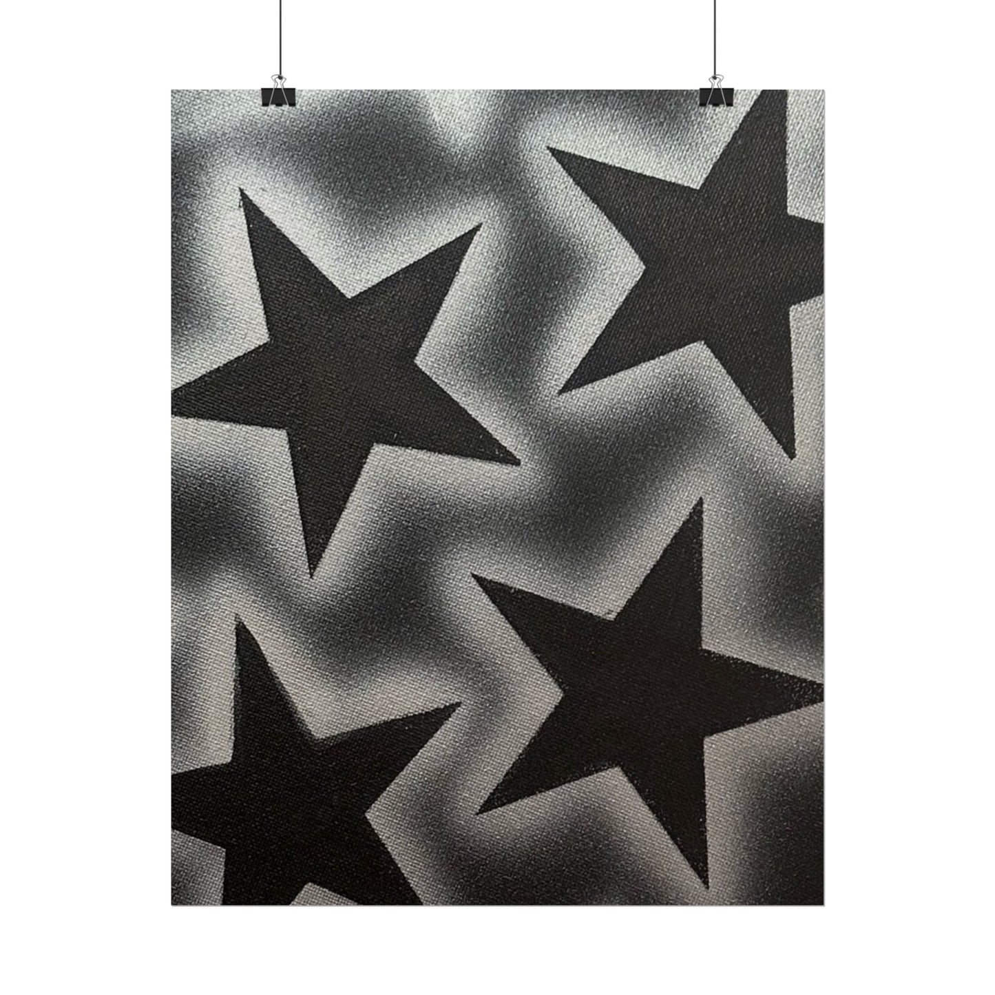 "chrome stars" airbrush rolled print
