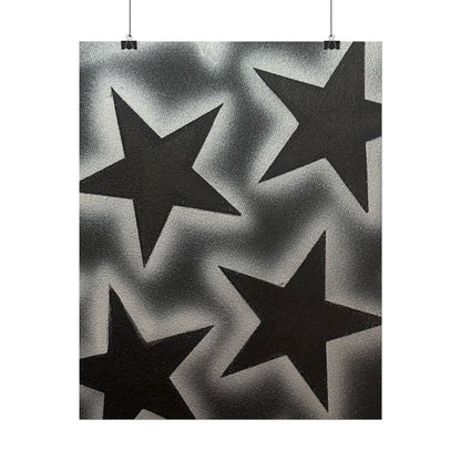 "chrome stars" airbrush rolled print