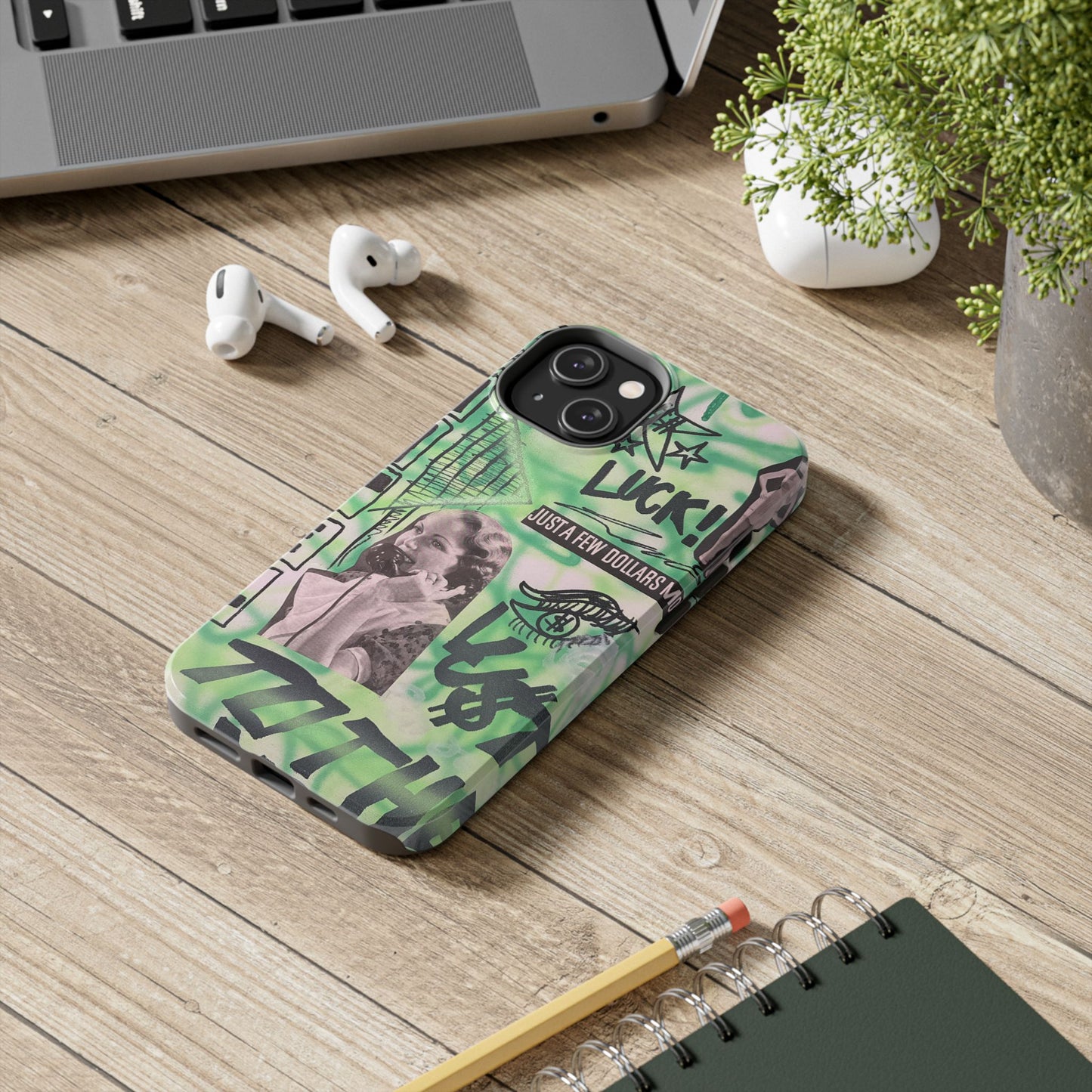 "lust over luck" airbrush iPhone case