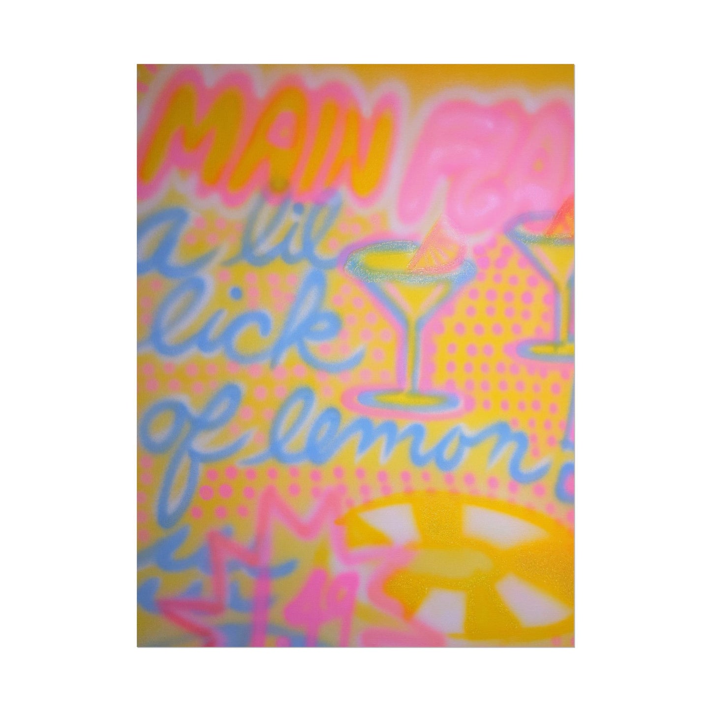 "lemontini" airbrush rolled print