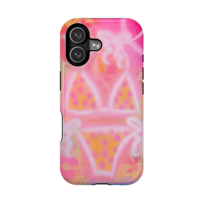 MagSafe "yellow polka dot bikini" airbrush iPhone case
