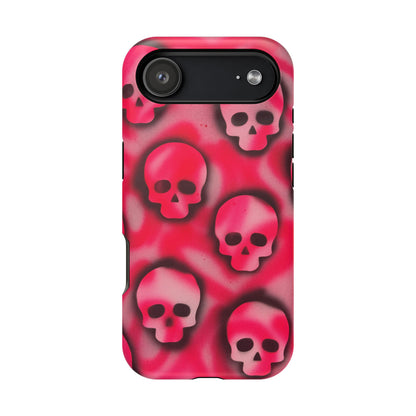 MagSafe "pink skully" airbrush iPhone case