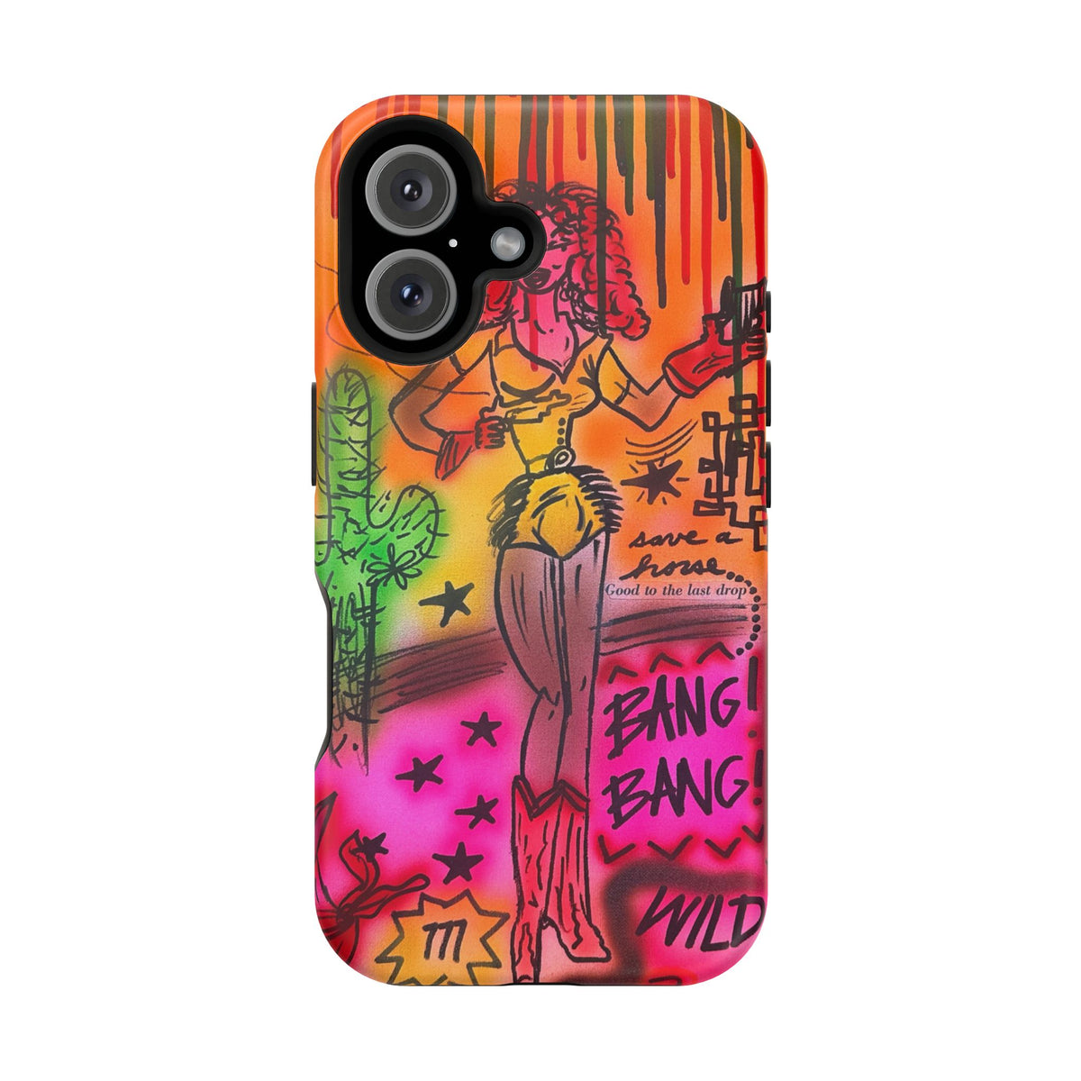 MagSafe "wild, wild west" airbrush iPhone case