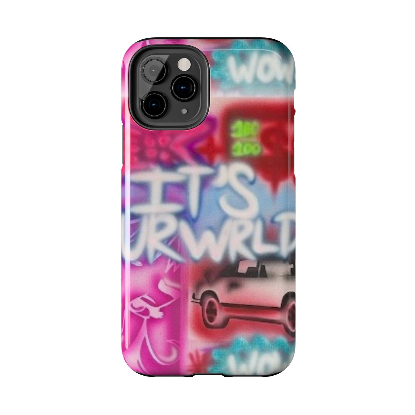 "it's ur WRLD" airbrush iPhone case