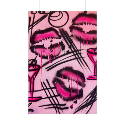 "glossy pout" airbrush rolled print