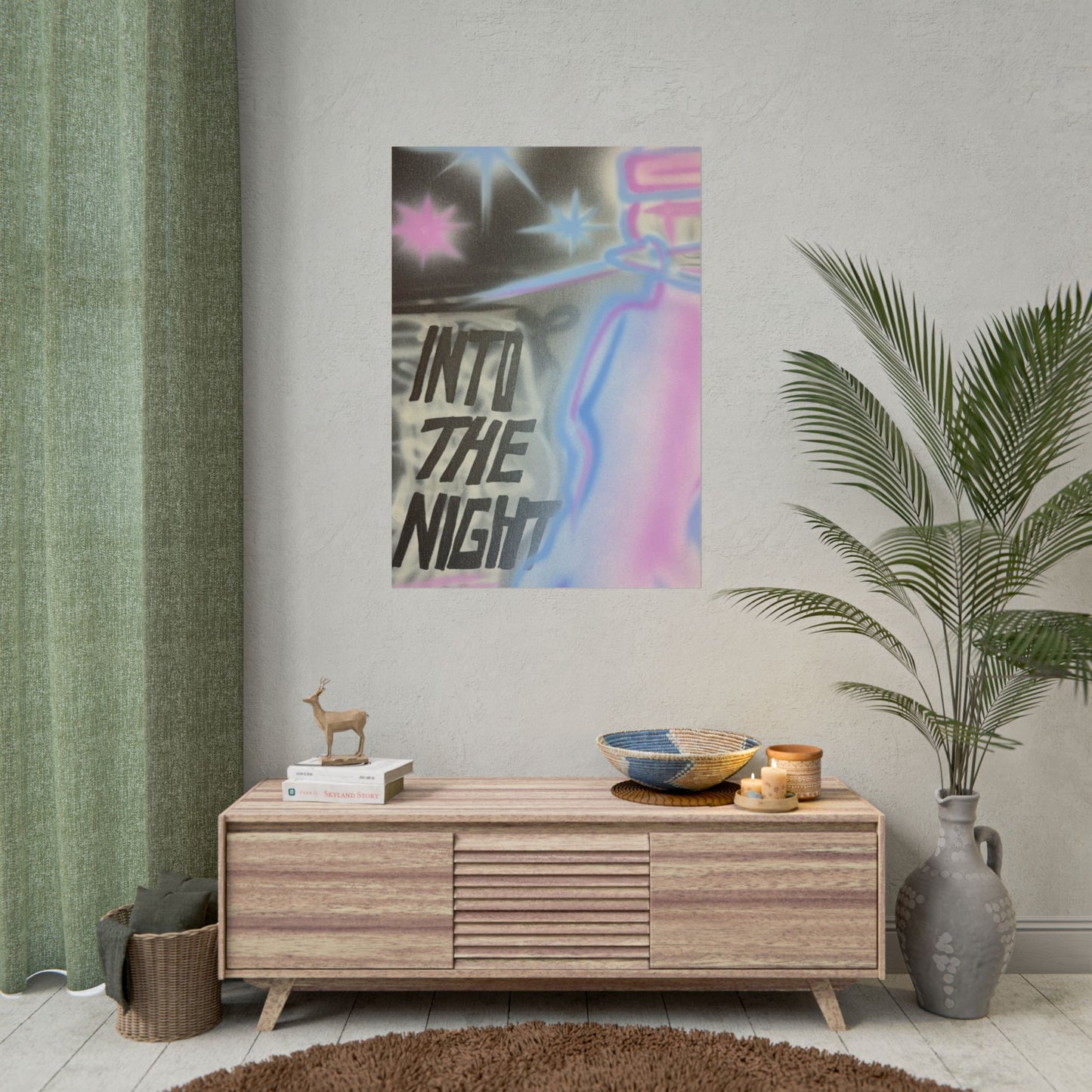 "into the night" pt. 2 airbrush rolled print