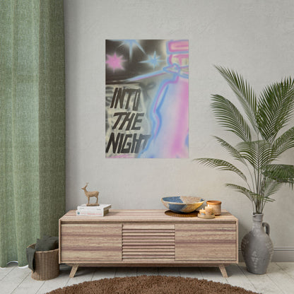 "into the night" pt. 2 airbrush rolled print