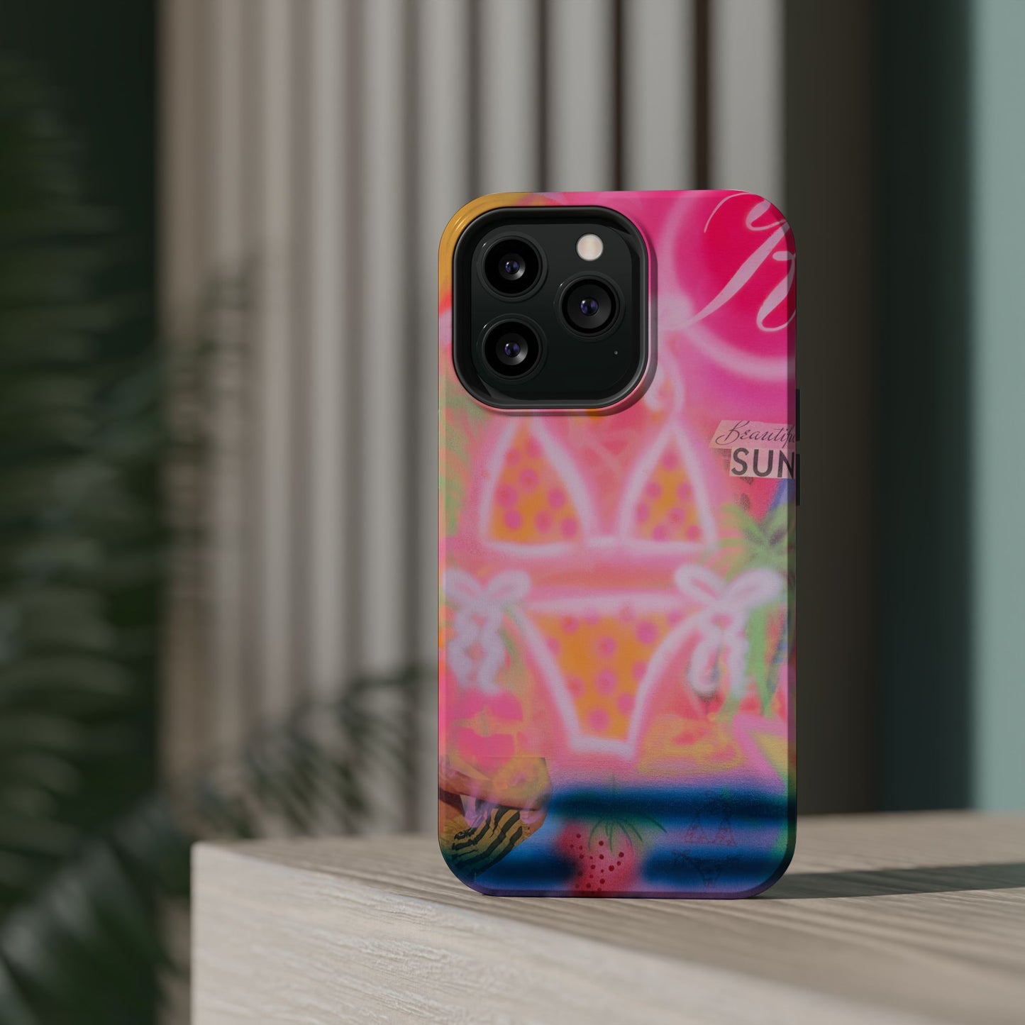 MagSafe "santa monica strawberry" airbrush iPhone case