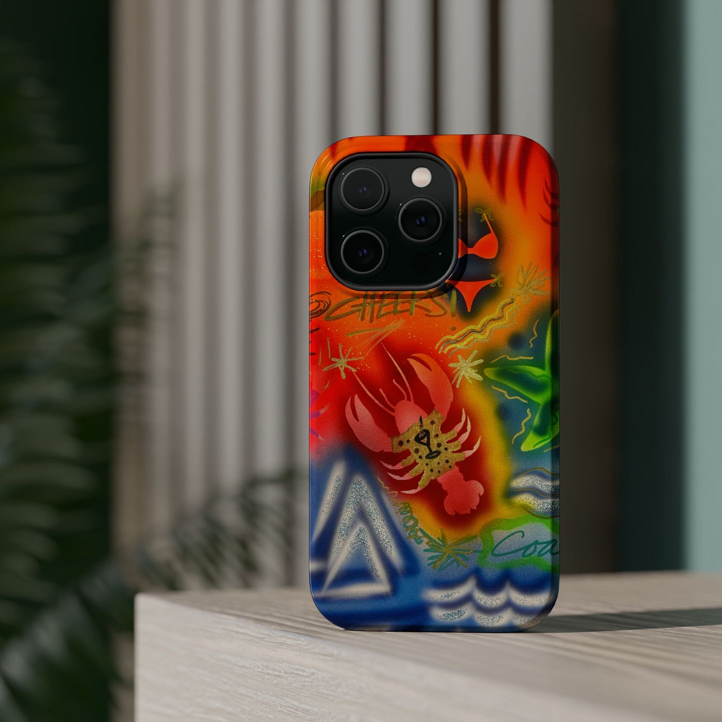 MagSafe "tipsy lobster" airbrush iPhone case