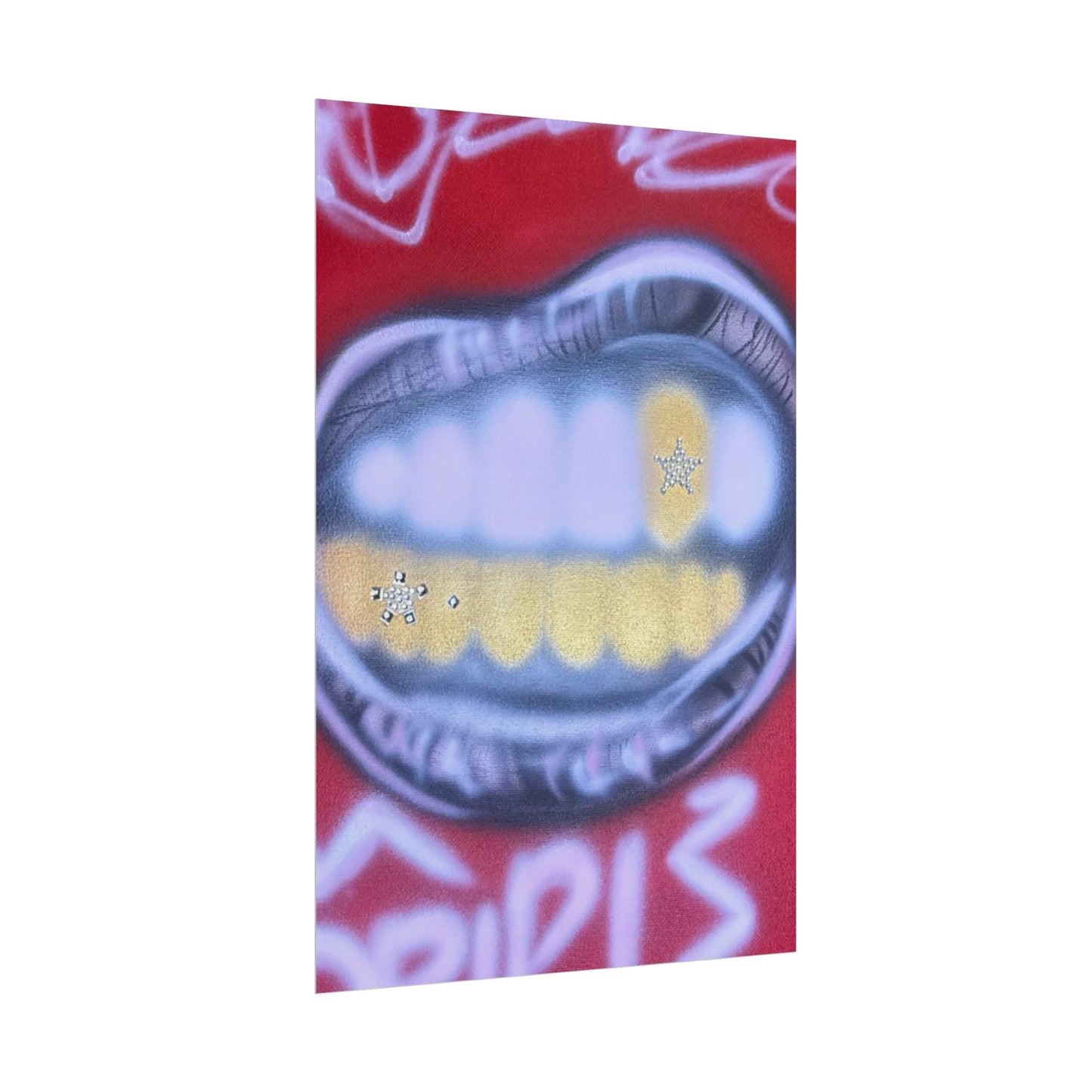 "bite me bling" airbrush rolled print