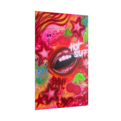 "hot stuff" airbrush rolled print