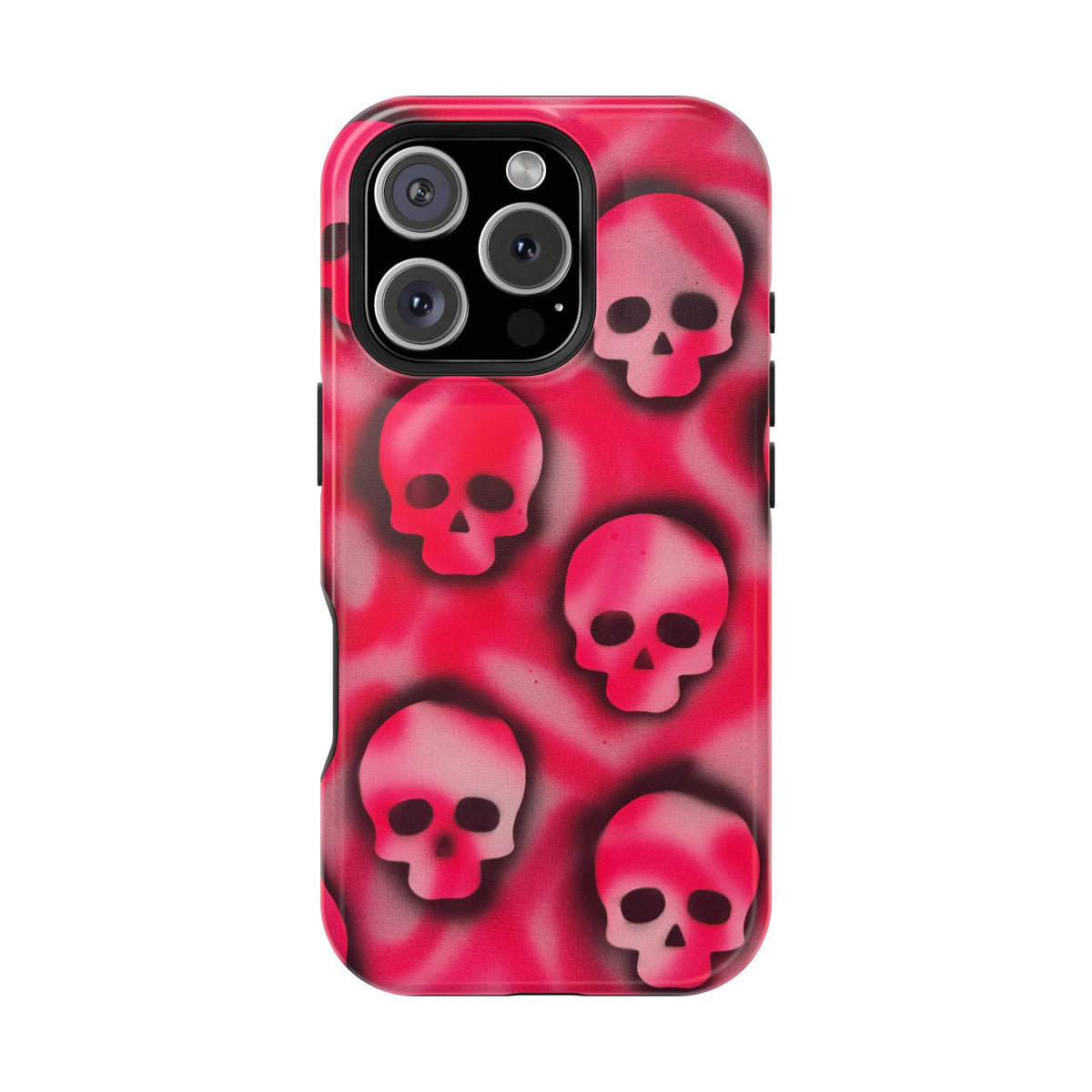 MagSafe "pink skully" airbrush iPhone case