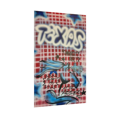 "texas" airbrush rolled print