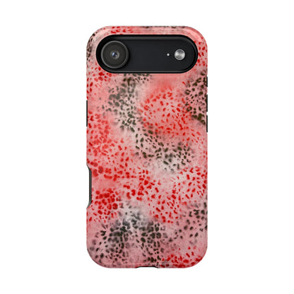 MagSafe "red cheetah" airbrush iPhone case