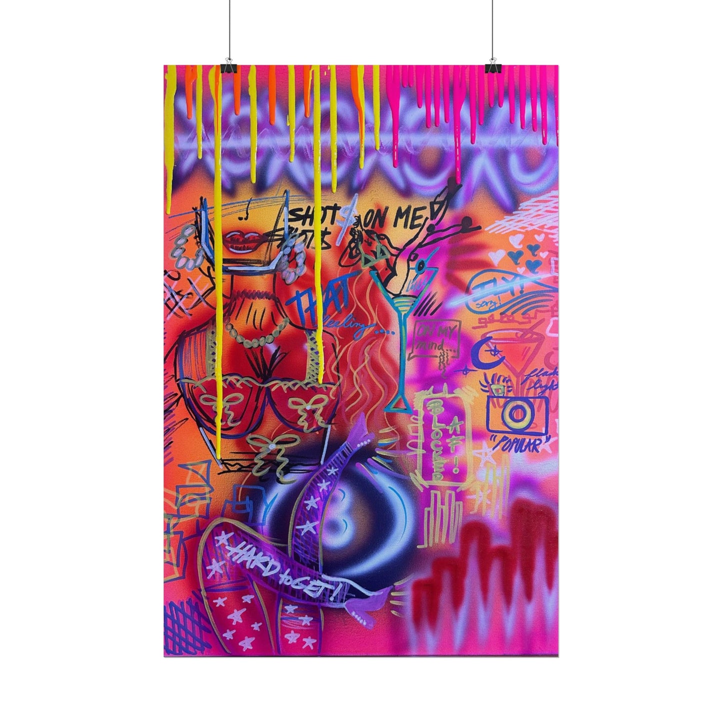 "shots on me!" airbrush rolled print