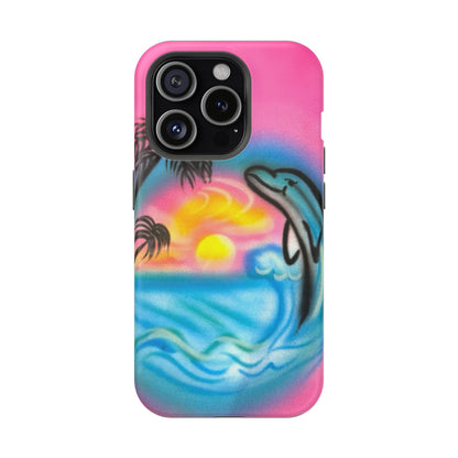 MagSafe "Delfinliebe" Airbrush iPhone-Hülle