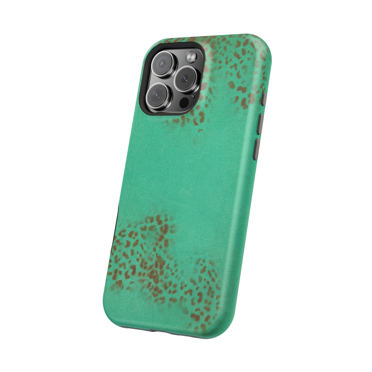 MagSafe "teal cheetah" airbrush iPhone case
