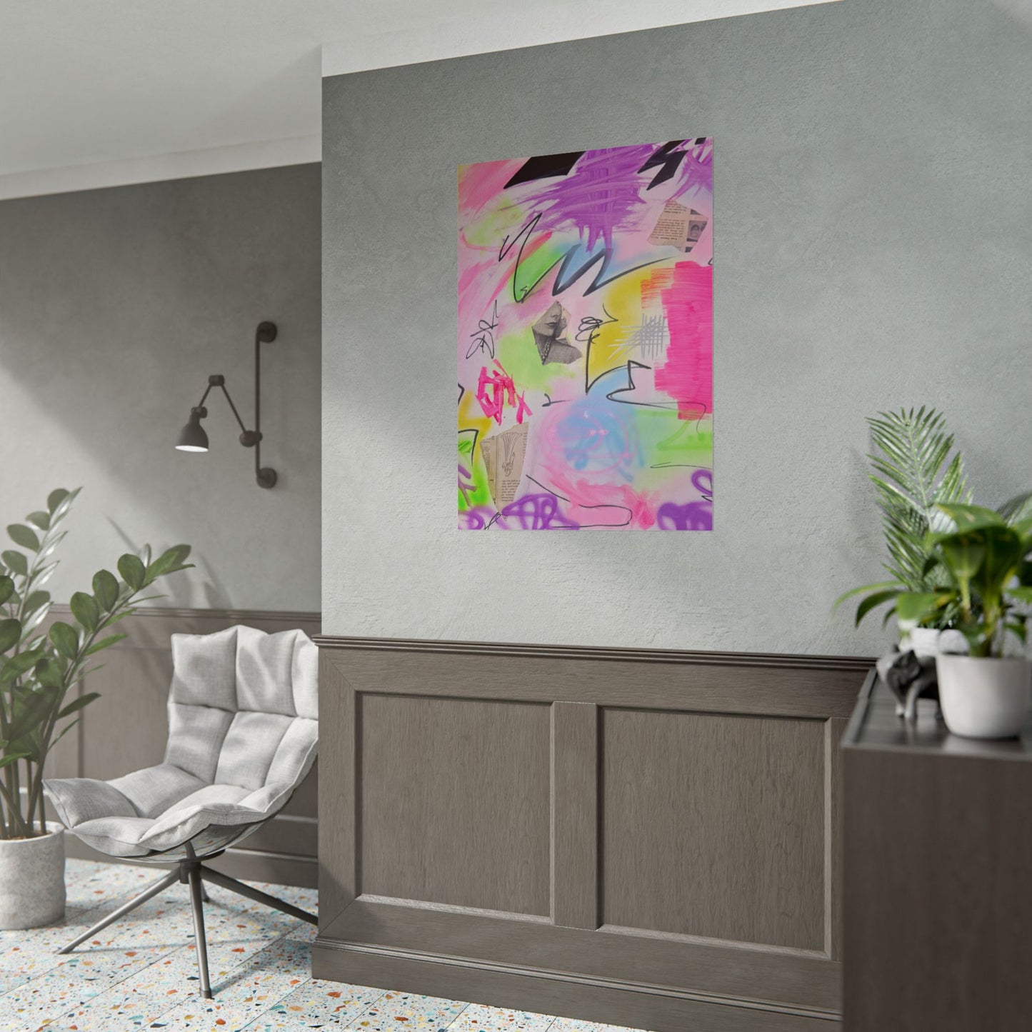 "pastel static" airbrush rolled print