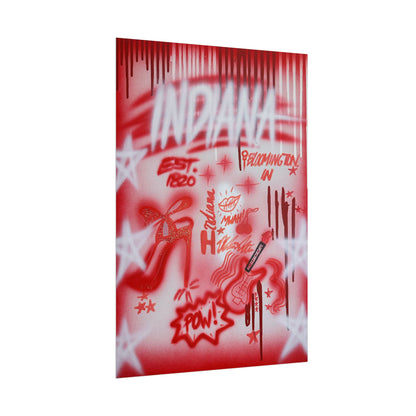 "indiana" airbrush rolled print