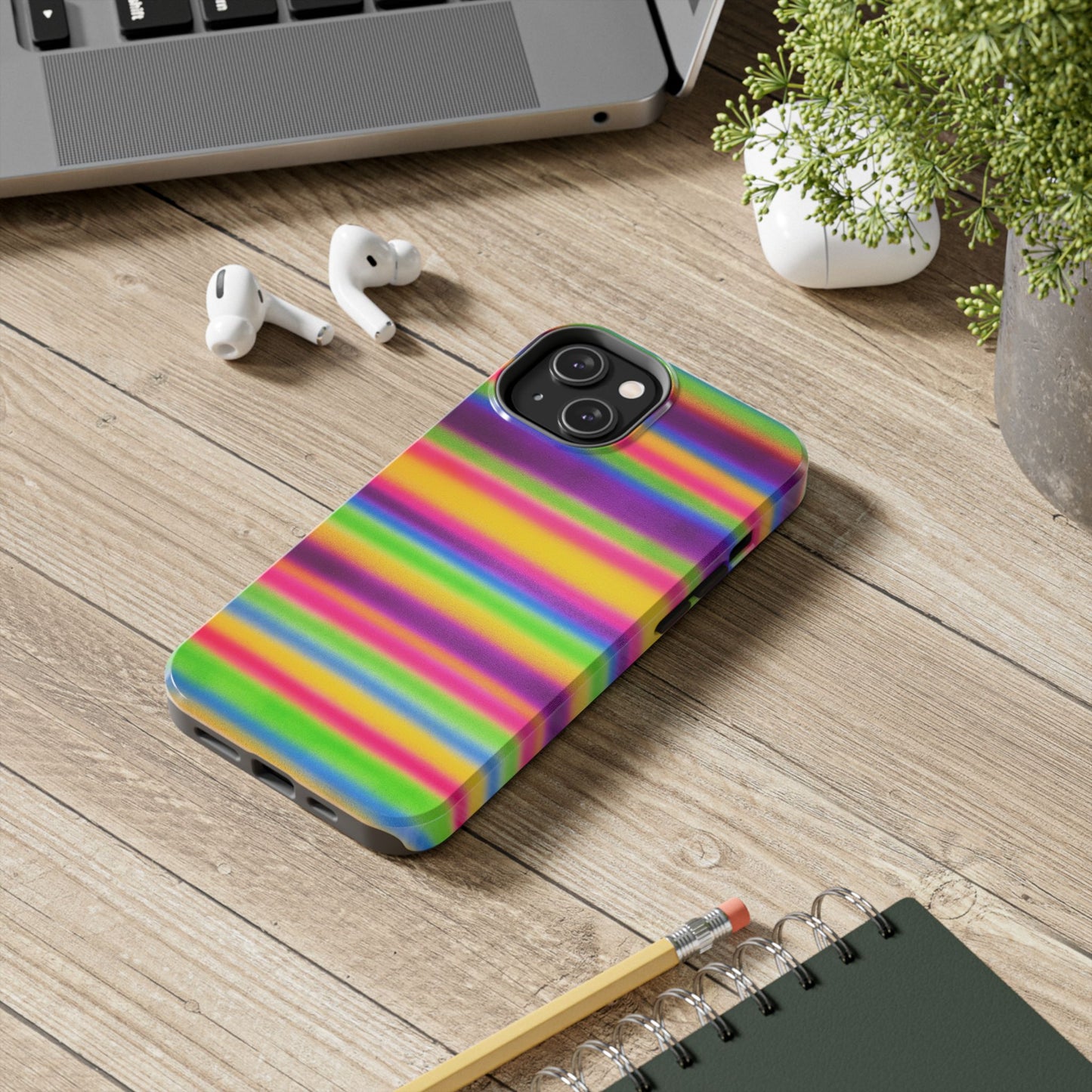 "colorful stripes" airbrush iPhone case