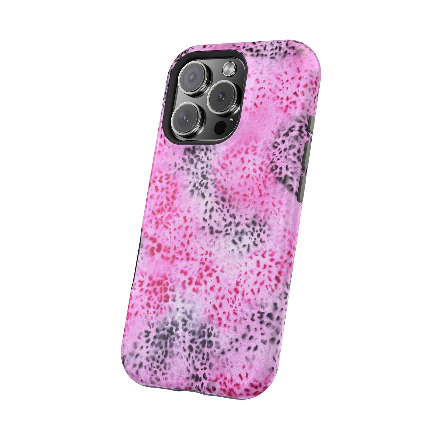 MagSafe "pink cheetah" airbrush iPhone case