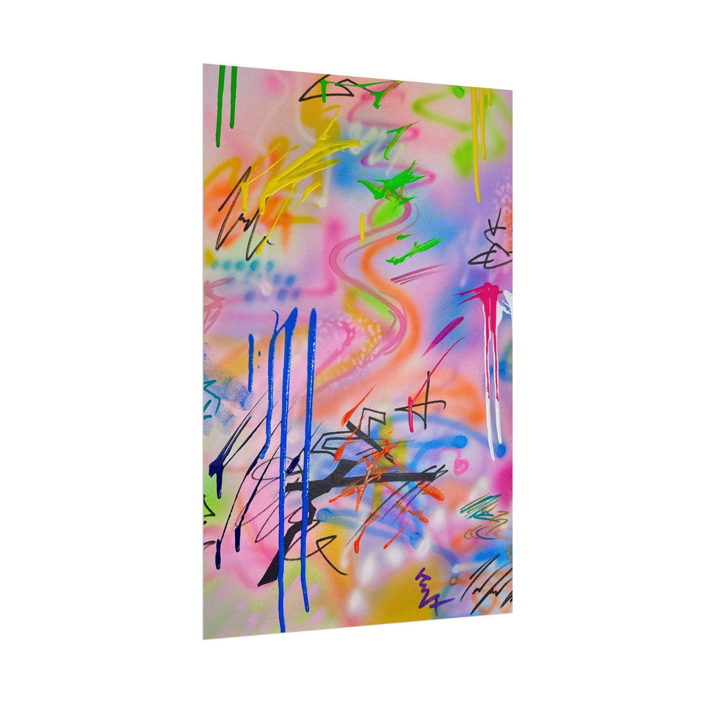 "neon haze" airbrush rolled print