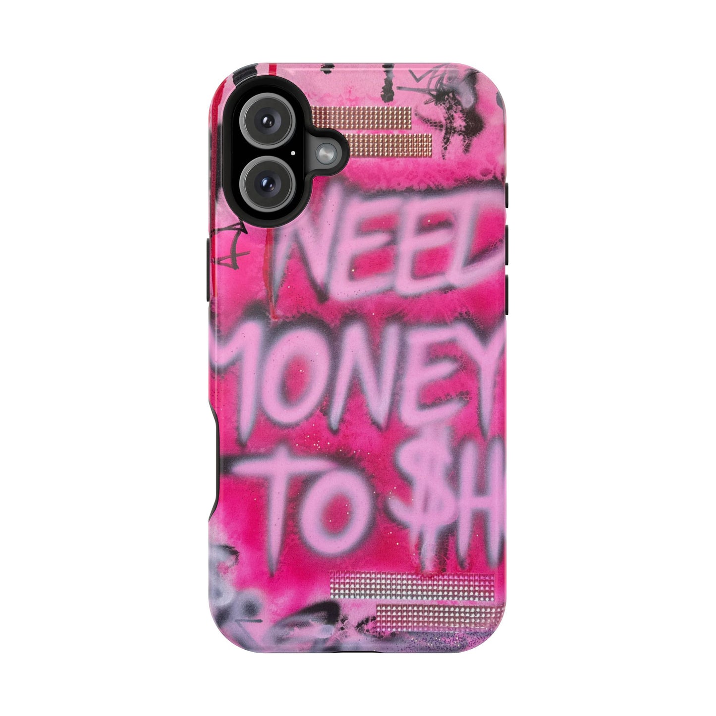MagSafe "need $$ to shop" airbrush iPhone case