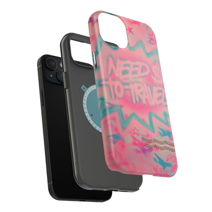 MagSafe "need $$ to travel" airbrush iPhone case