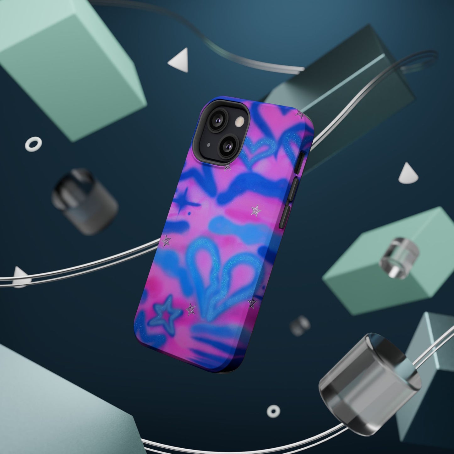 MagSafe "blue camo" airbrush iPhone case