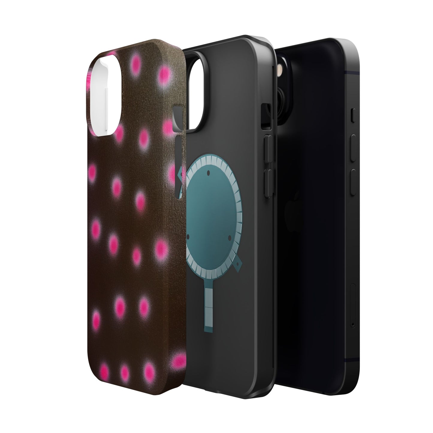 MagSafe "cherry mocha polka dot" airbrush iPhone case